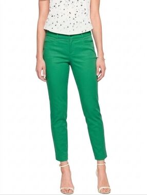 Banana Republic Sloan Cropped Pants Size 2P Kelly Green Chino Office Preppy